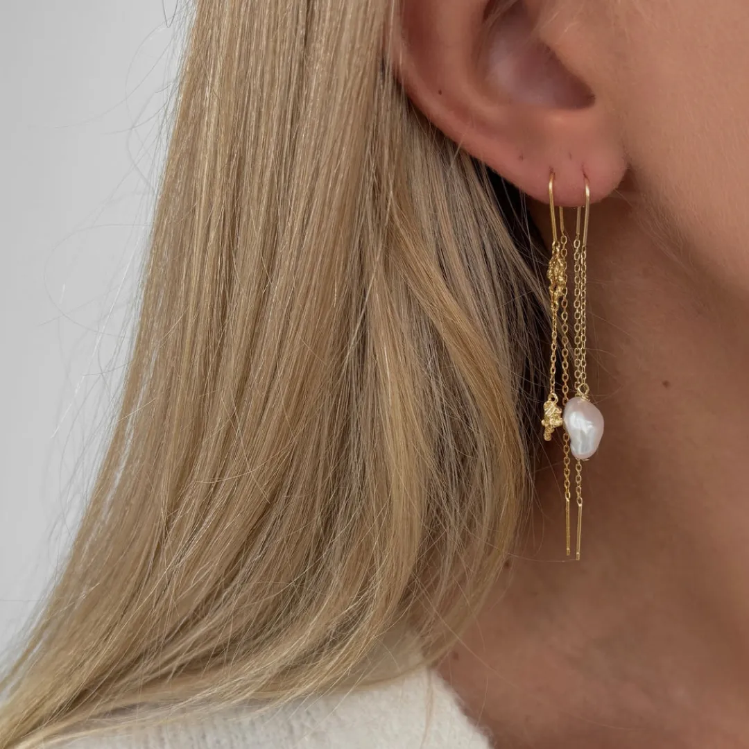 Nava Copenhagen Øretråde | Øreringe>Ananta Earrings - Gold Plated