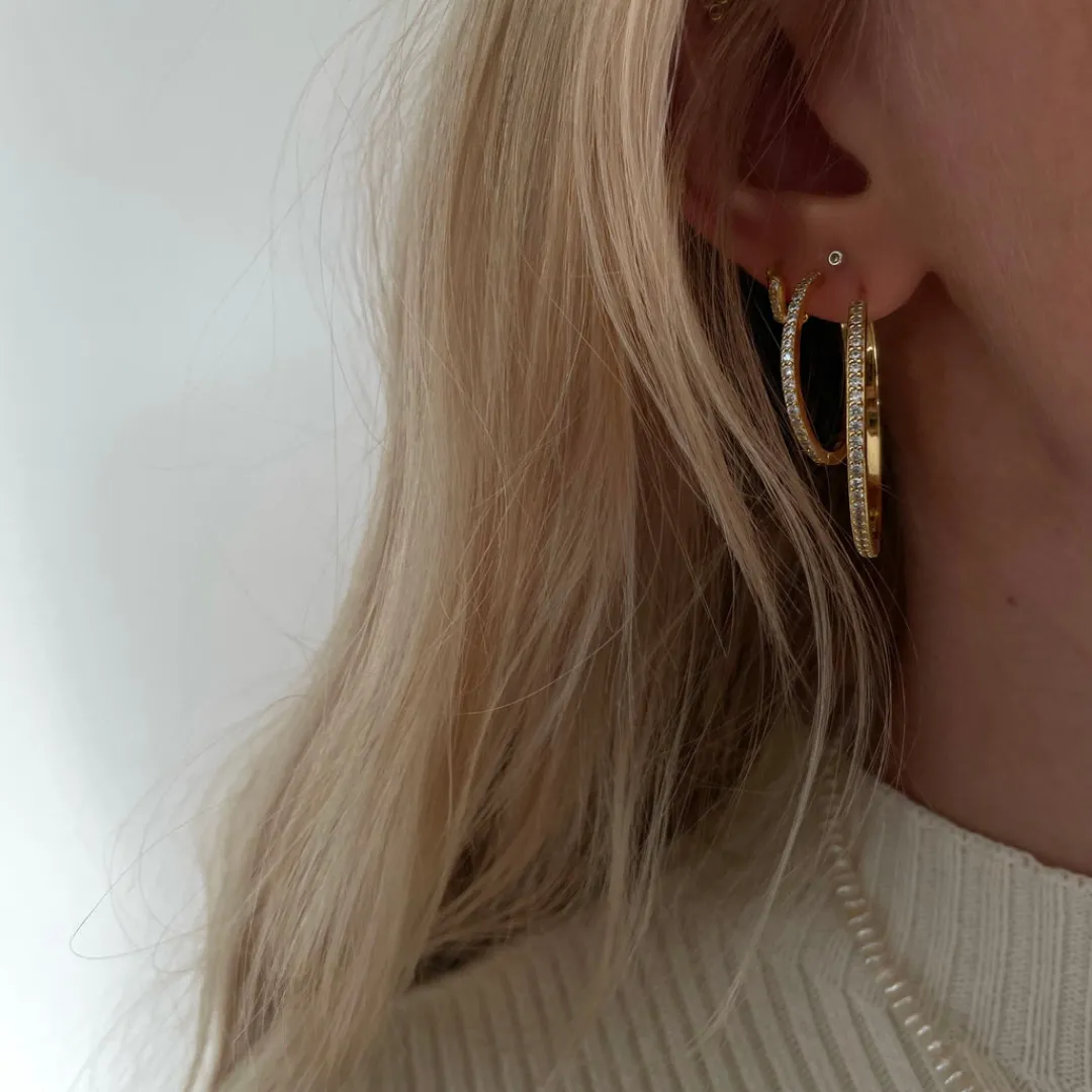 Nava Copenhagen Øreringe | Hoops>Aquila Earrings M - Gold plated