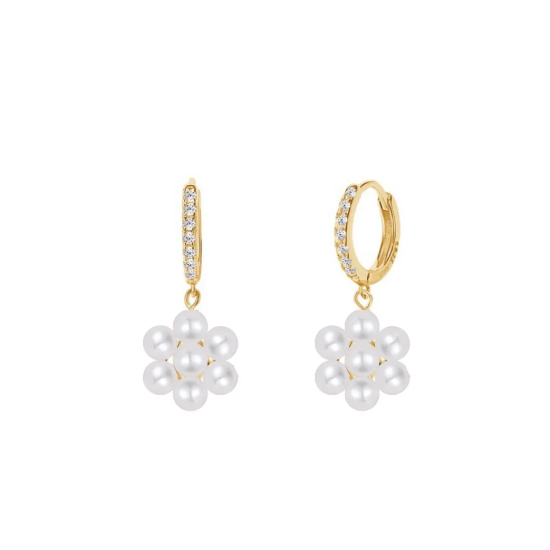 Nava Copenhagen Øreringe | Hoops>Blossom Earrings - Gold Plated