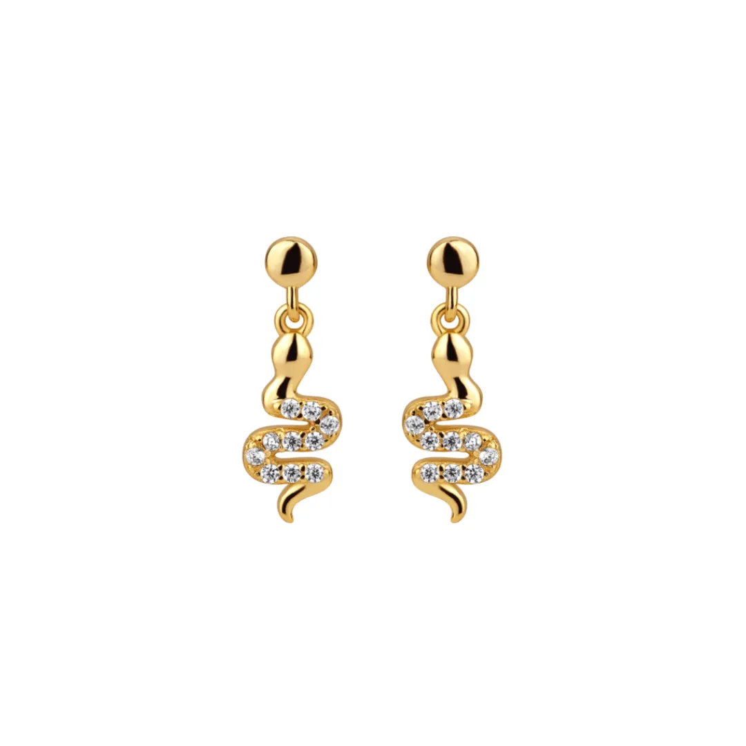 Nava Copenhagen Øreringe | Ørestikker>Boa Dangle Studs - Gold Plated