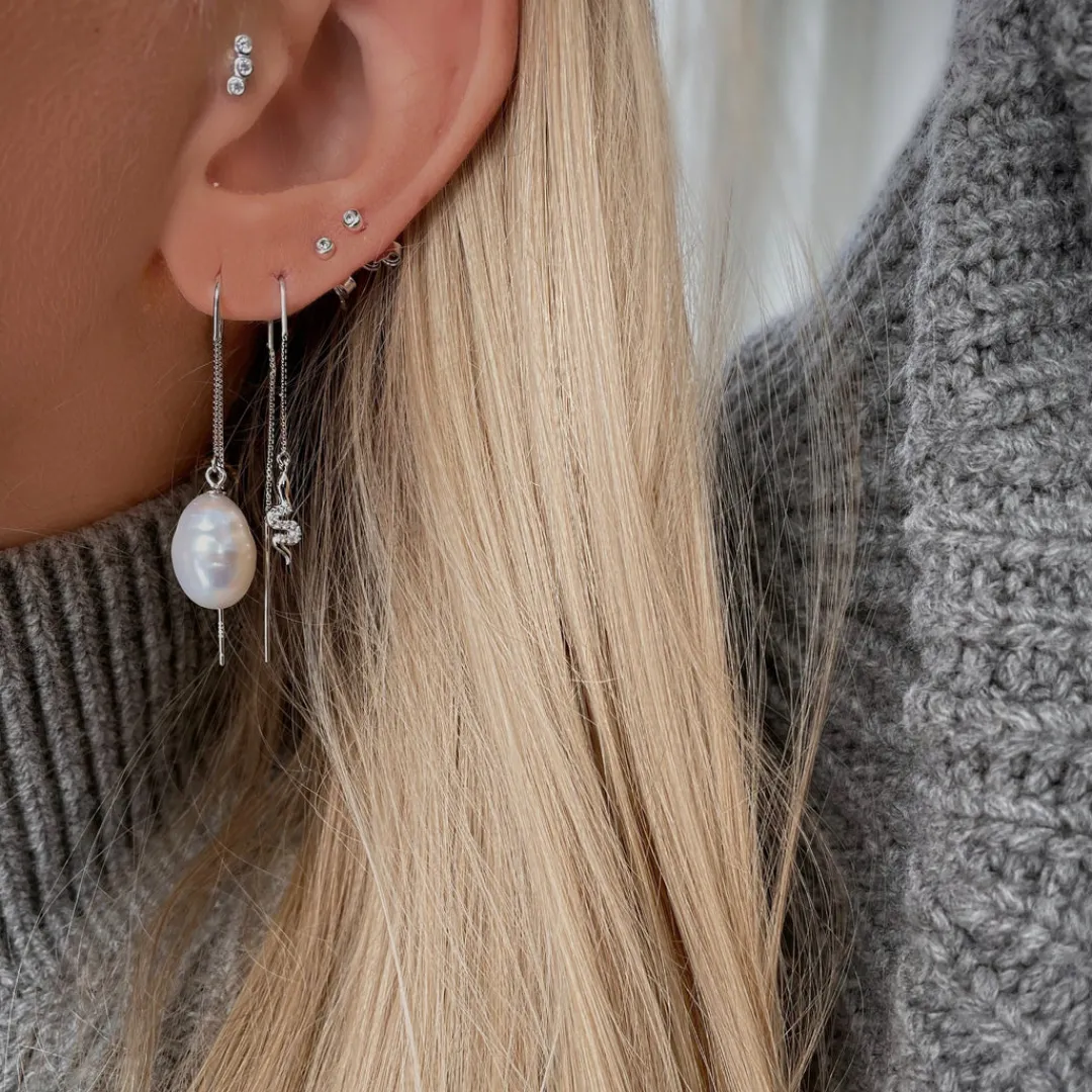 Nava Copenhagen Øreringe | Øretråde>Boa Ear Threads - Silver