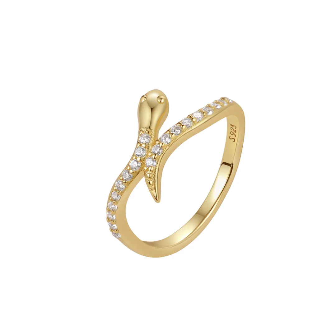Nava Copenhagen Ringe>Boa Ring - Gold Plated