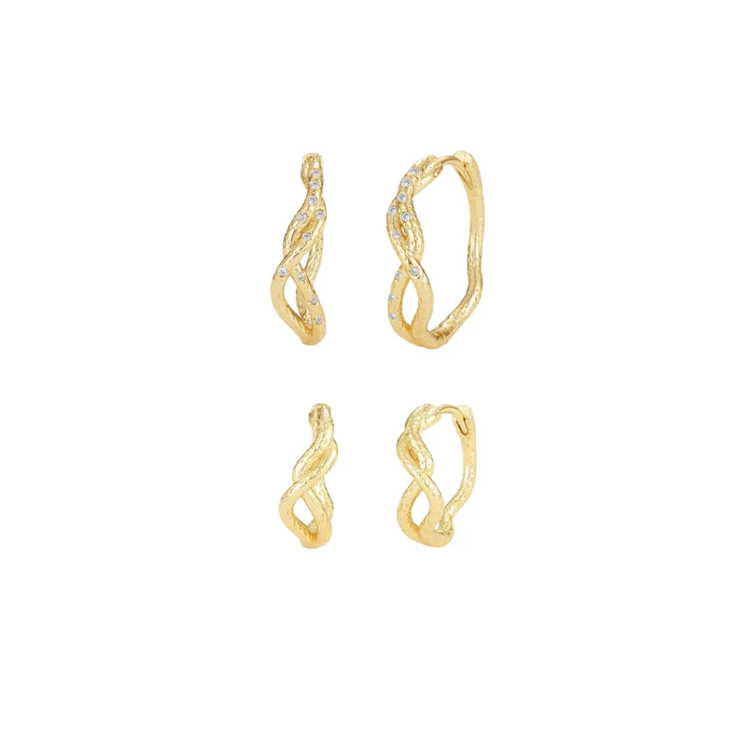 Nava Copenhagen Hoops | Øreringe>Jewelry Set | Aquila Hoops - Gold Plated