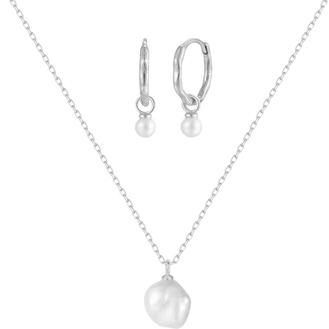 Nava Copenhagen Halskæder | Øreringe>Jewelry Set | Endri Necklace & Alora Earrings - Silver