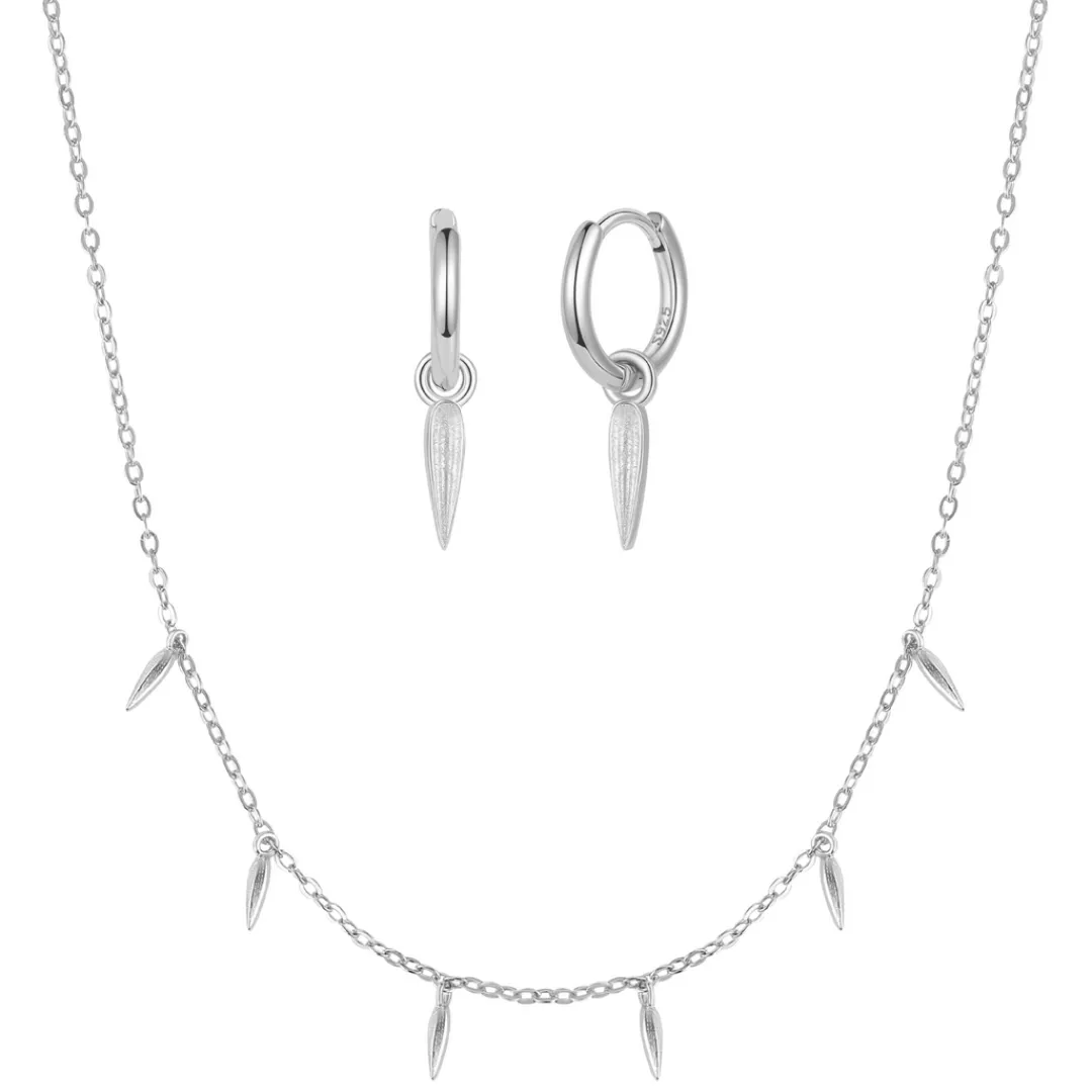 Nava Copenhagen Øreringe | Halskæder>Jewelry Set | Jia Necklace & Luli Earrings - Silver