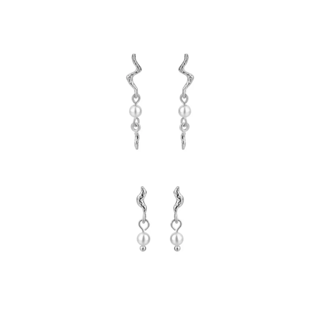 Nava Copenhagen Ørestikker | Øreringe>Jewelry Set | Kai &amp; Aquarius Earrings - Silver