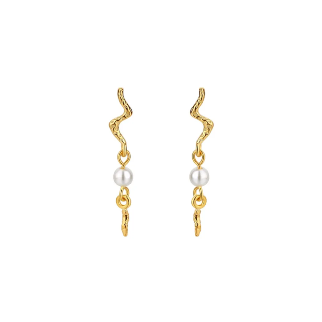 Nava Copenhagen Halskæder | Øreringe>Jewelry Set | Lorelai Necklace &amp; Aquarius Earrings - Gold Plated