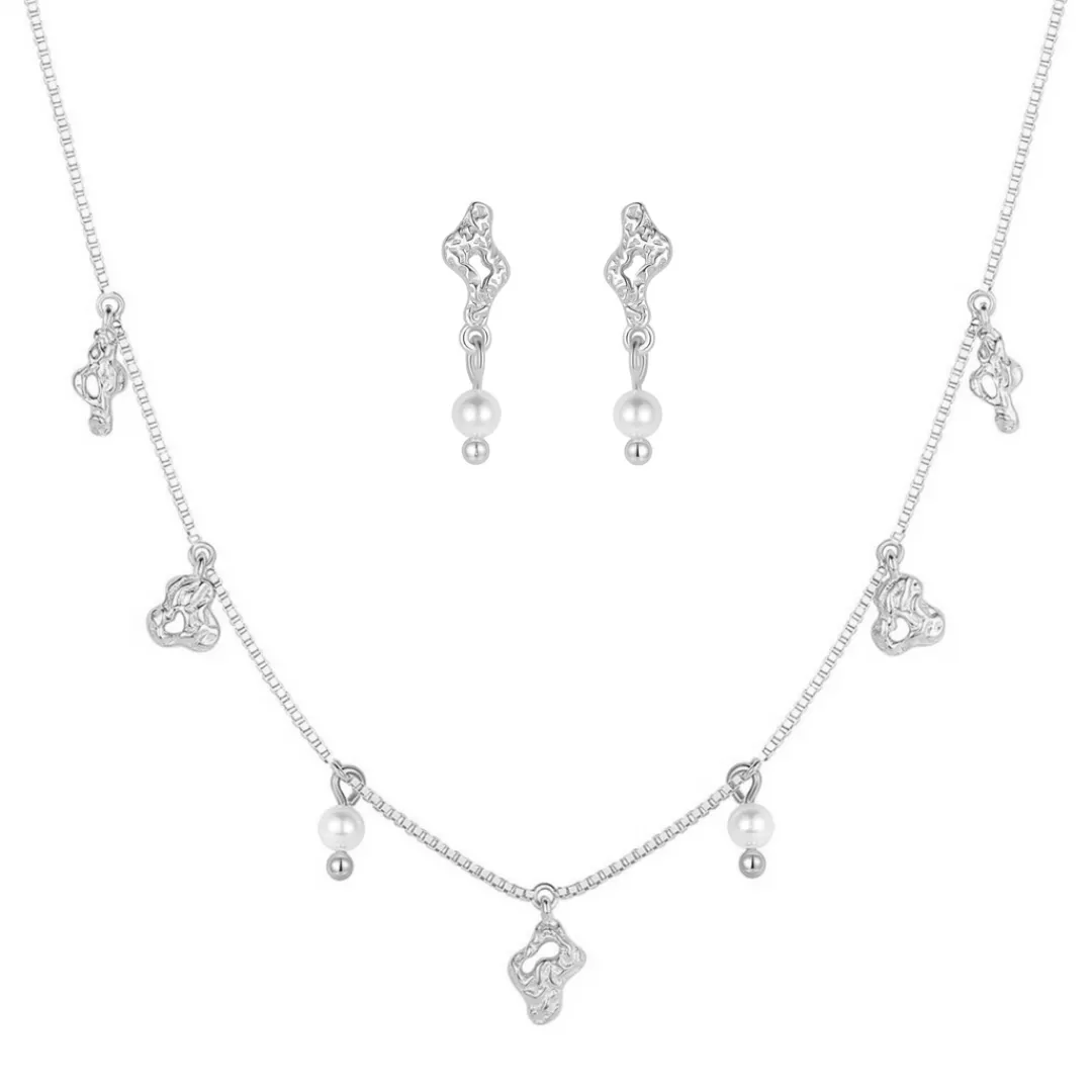 Nava Copenhagen Halskæder | Øreringe>Jewelry Set | Sedna Necklace & Maree Earrings - Silver
