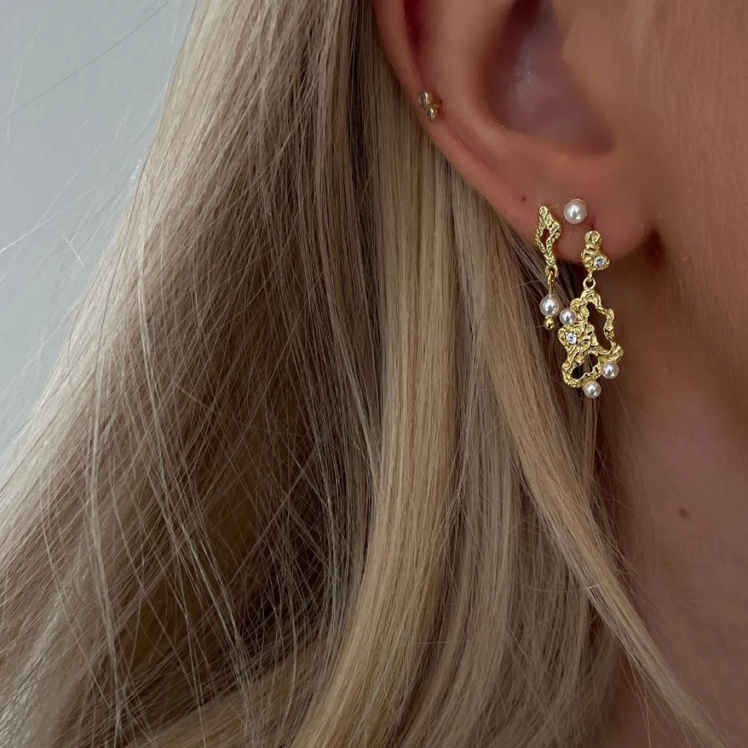 Nava Copenhagen Øreringe | Ørestikker>Maree Earrings - Gold Plated