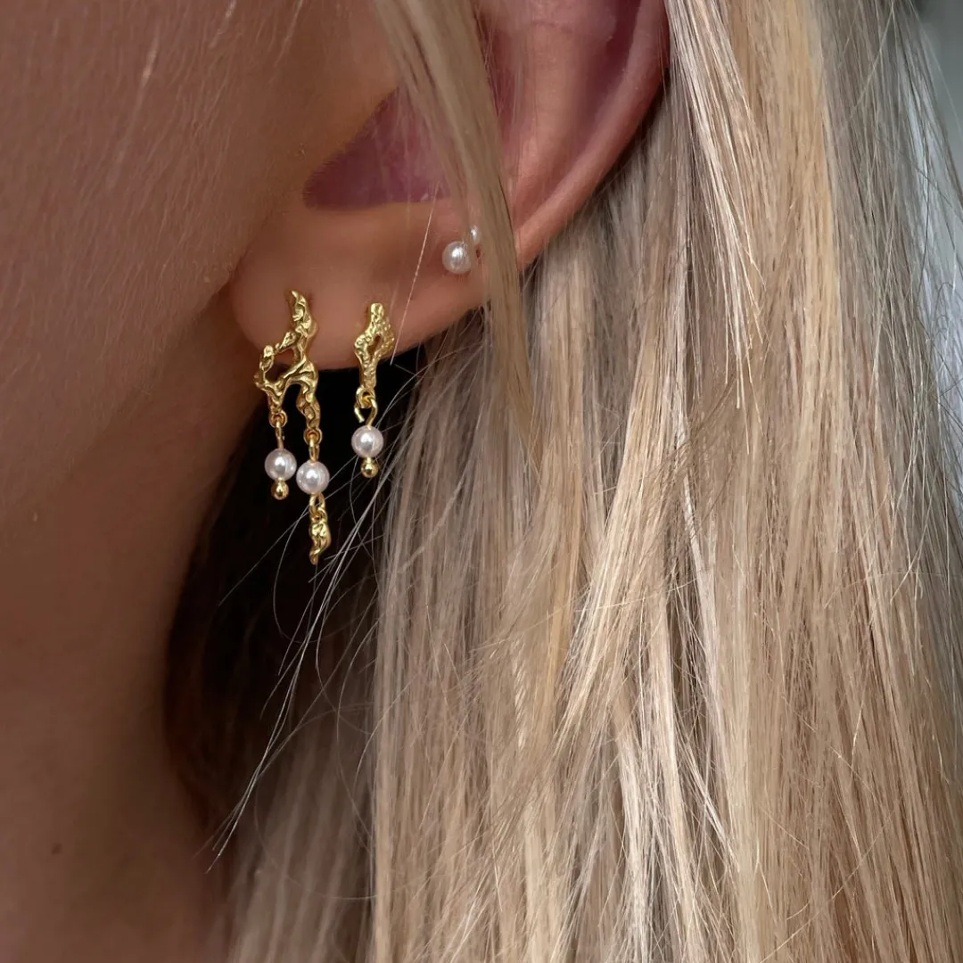 Nava Copenhagen Øreringe | Ørestikker>Pavati Earrings - Gold Plated