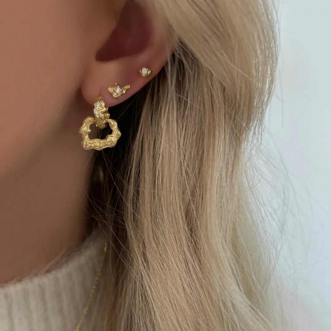 Nava Copenhagen Øreringe | Ørestikker>Rain Petite Studs - Gold Plated